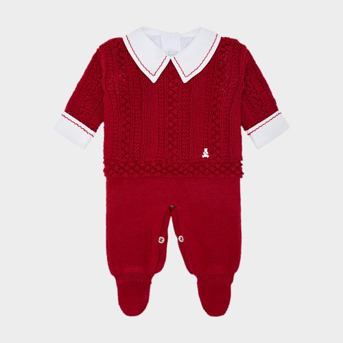 Saída de Maternidade Masculina Completa Tricot Adorabile - VERMELHO
