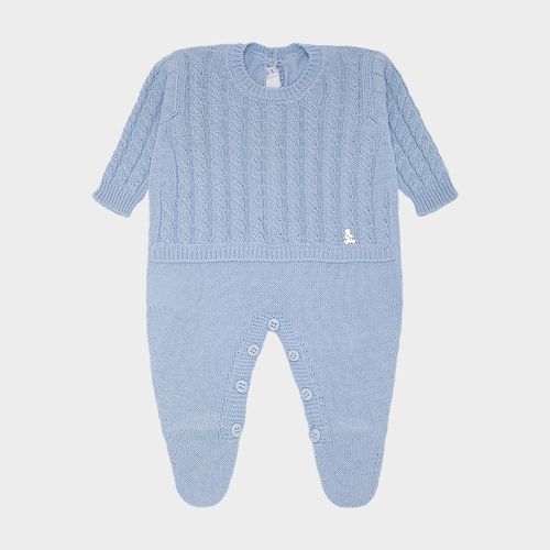 Saída de Maternidade Tricot Trança - AZUL