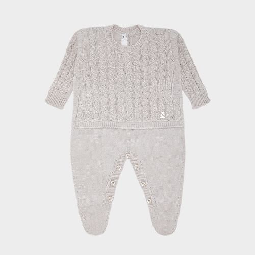 Saída de Maternidade Tricot Trança - CINZA