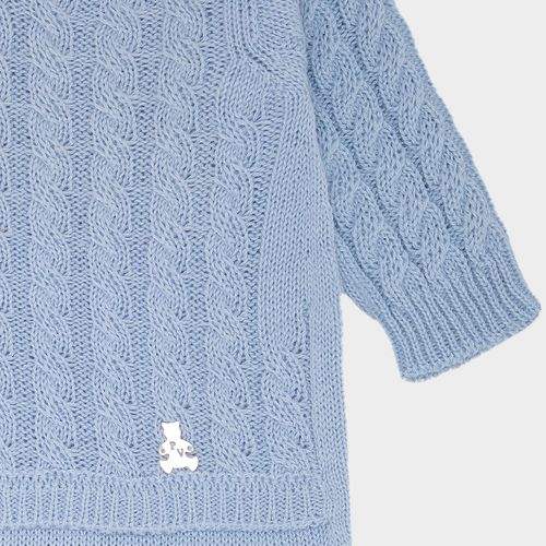 Saída de Maternidade Tricot Trança - AZUL