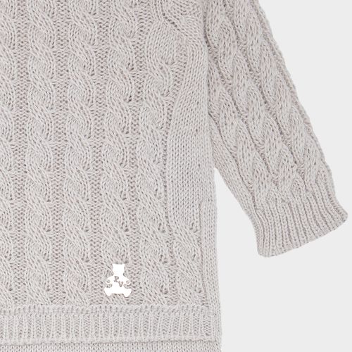 Saída de Maternidade Tricot Trança - CINZA