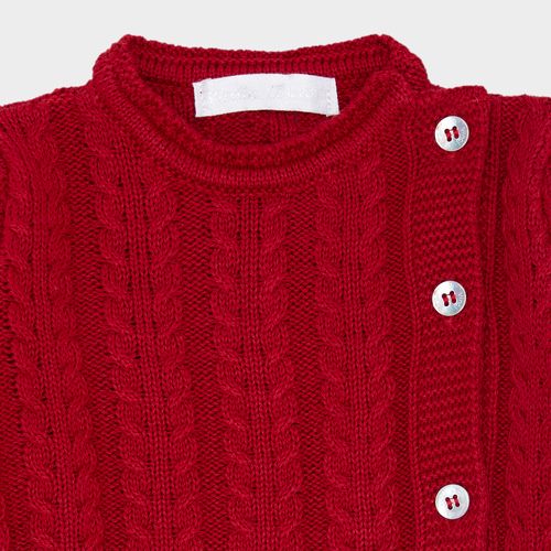 Saída de Maternidade Masculina com Manta Tricot - VERMELHO