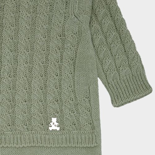 Saída de Maternidade Tricot Trança - VERDE M.PLANT
