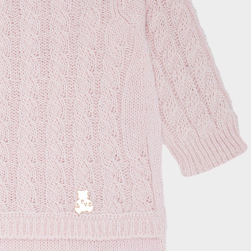 Saída de Maternidade Tricot com Manta - ROSA PASTEL