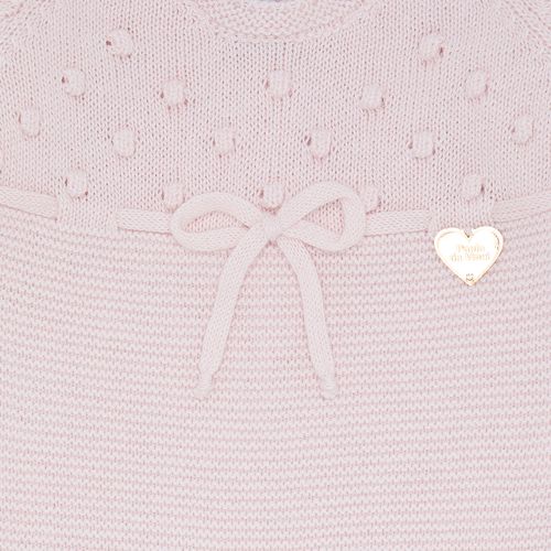 Saída de Maternidade Feminina com Manta Tricot Pala Pipoca - ROSA PASTEL