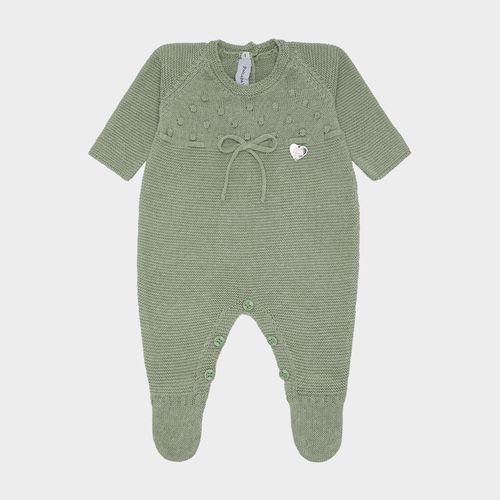 Saída de Maternidade Feminina Tricot Pala Ponto Pipoca - VERDE