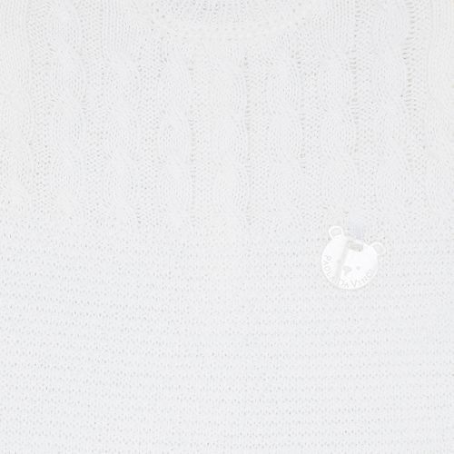 Saída de Maternidade Tricot com Manta Ponto Trança - BRANCO