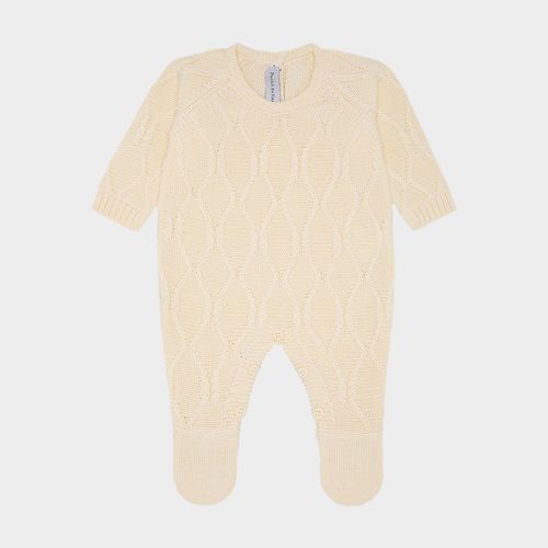 Saída de Maternidade Tricot Losangos com Manta - AMARELO
