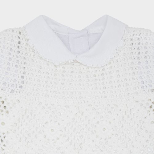 Saída de Maternidade Feminina Completa Tricot em Crochê - BRANCO