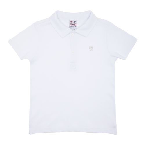 Camiseta Polo Infantil Masculina Manga Curta Piquet - BRANCO