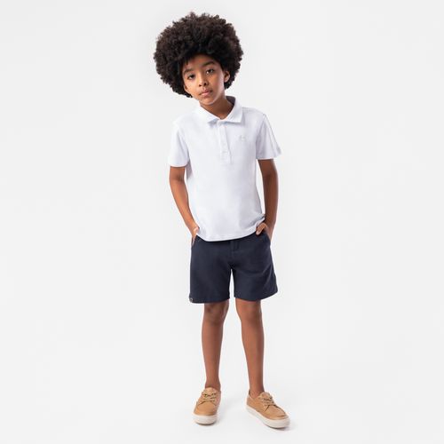 Bermuda Infantil Masculina Ponto Roma com Bolsos - AZUL