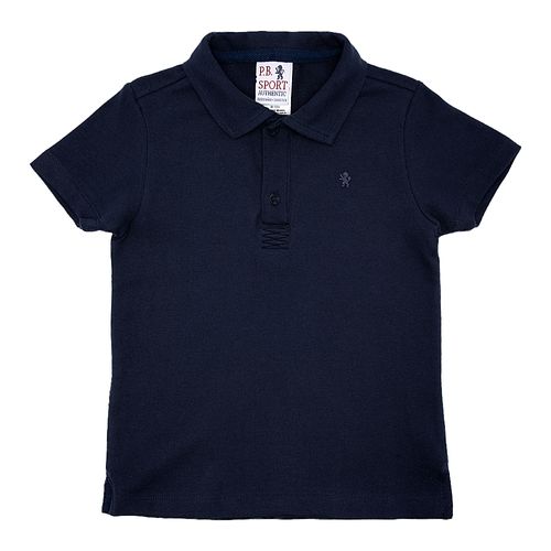 Camiseta Polo Infantil Masculina Manga Curta Piquet - AZUL MARINHO