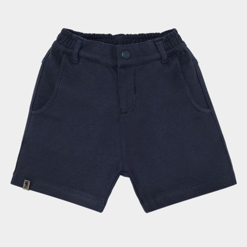 Bermuda Infantil Masculina Ponto Roma com Bolsos - AZUL