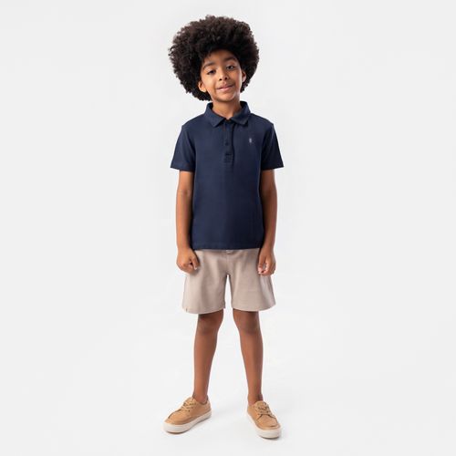 Bermuda Infantil Masculina Ponto Roma com Bolsos - CINZA