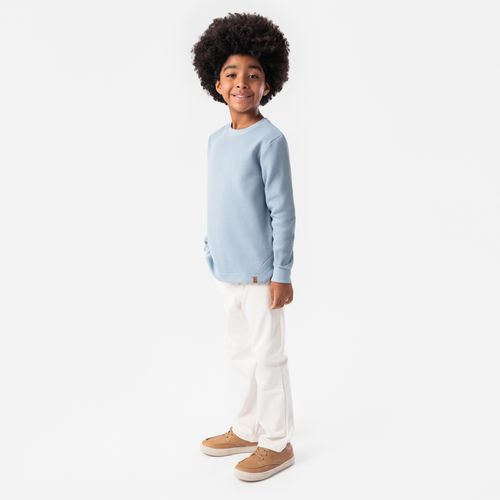 Camiseta Infantil Masculina Manga Longa Malha Tricot - AZUL