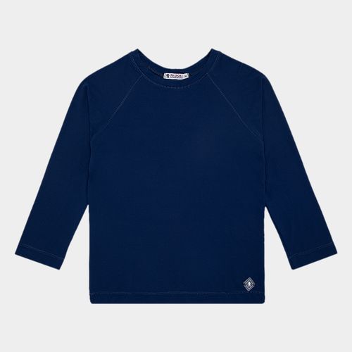Camiseta Infantil de Manga Longa com Proteção UV 50+ Unissex - AZUL