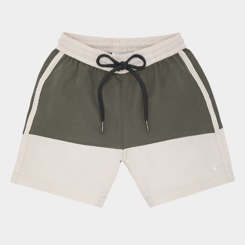 Bermuda de Praia Infantil Masculina com Frisos - VERDE