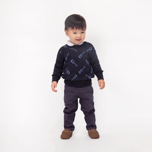 Calça de Bebê Masculina Sarja Tinturada - AZUL