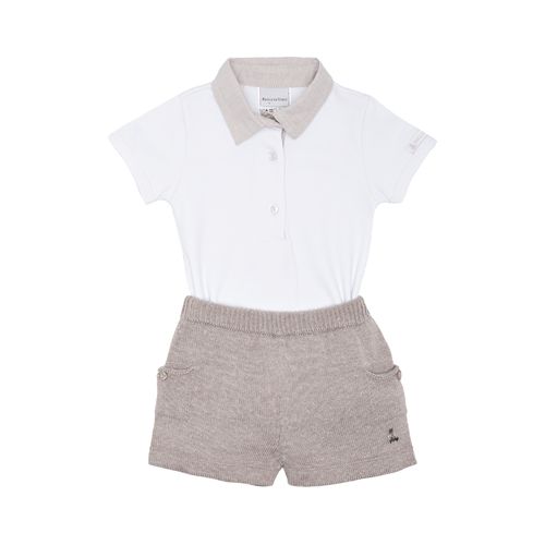 Conjunto de Bebê Masculino Body Pima Picueta com Shorts - KAKI