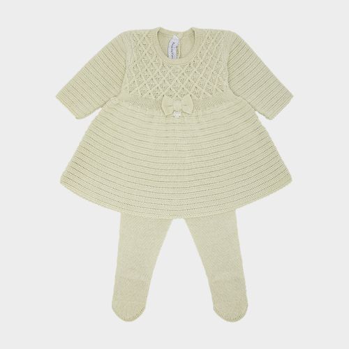 Saída de Maternidade Feminina Tricot Losango com Laço - ALOE WASH