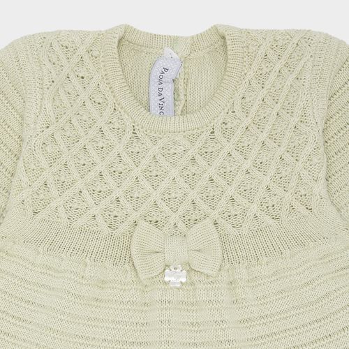 Saída de Maternidade Feminina Tricot Losango com Laço - ALOE WASH