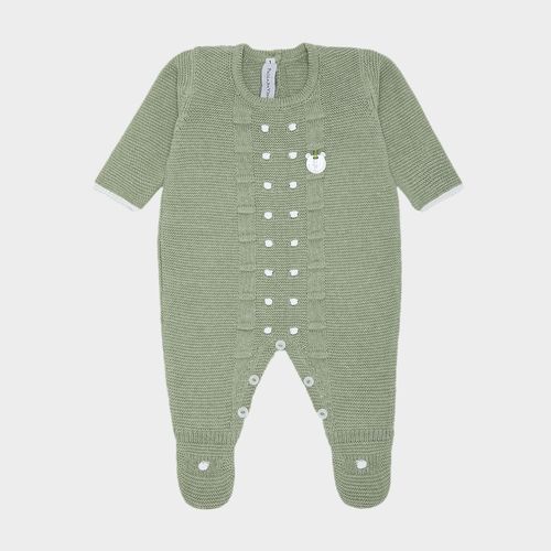 Saída de Maternidade Tricot Bordado Poás - VERDE M. PLANT