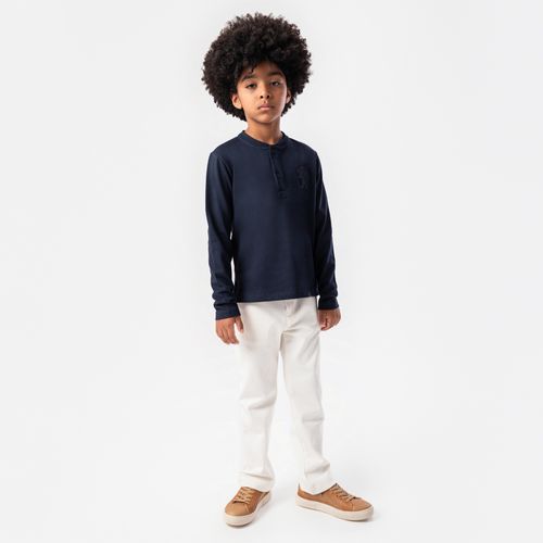 Camiseta Malhão Infantil Masculina Manga Longa - AZUL MARINHO
