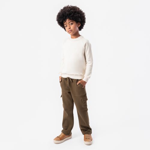 Calça Infantil Masculina Malha Piquet com Bolsos - VERDE