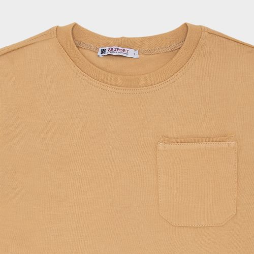Camiseta Infantil Masculina Manga Longa Malhão Pima - OCRE