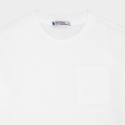 Camiseta Infantil Masculina Manga Longa com Recorte - OFF WHITE