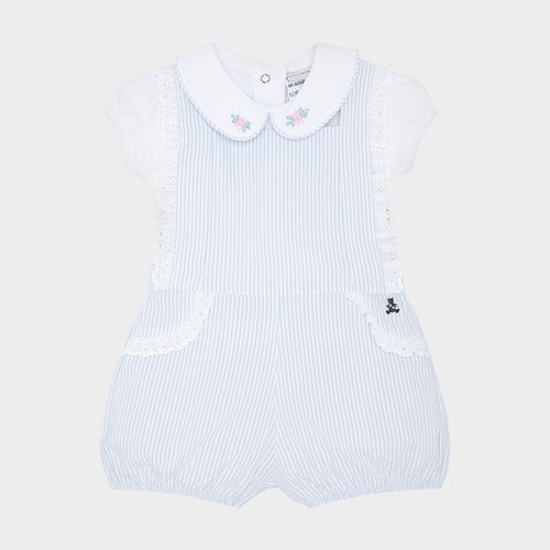 Romper de Bebê Feminino Annaruga com Body - AZUL BEBE