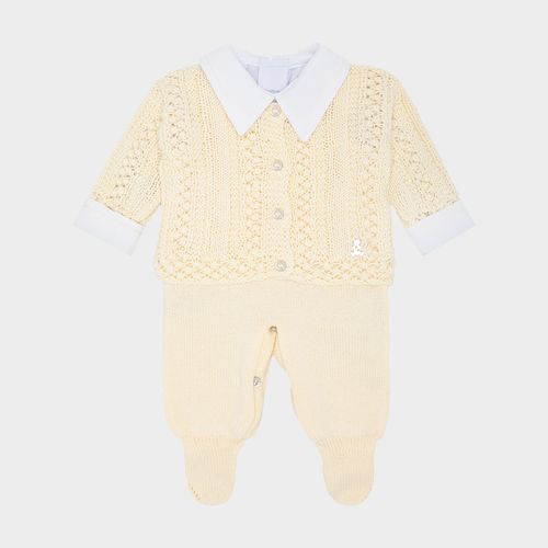 Saída de Maternidade Completa Masculina Tricot Lux - AMARELO