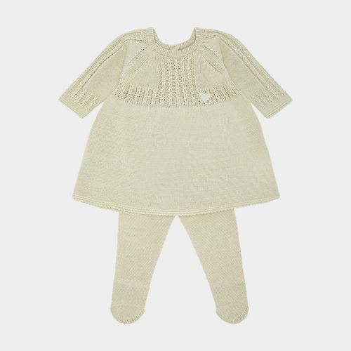 Saída de Maternidade Feminina Tricot Vestido Trança Finas - ALOE WASH
