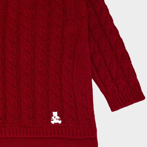 Saída de Maternidade Tricot Trança - VERMELHO