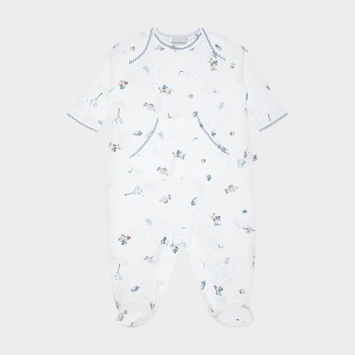 Macacão de Bebê Masculino Longo Egípcio Gold Fio 50 Lunare - AZUL