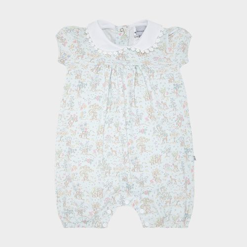 Macacão de Bebê Feminino Curto Algodão Egípcio Liberty Fabrics Floresta - AZUL