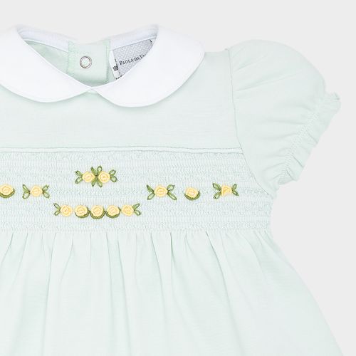 Macacão Vestido de Bebê Feminino Egípcio Gold Fio 50 - VERDE