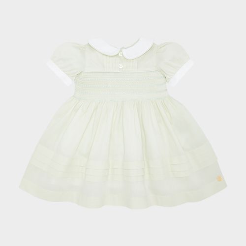 Vestido de Bebê Feminino Maquinetado Fio 60 - VERDE