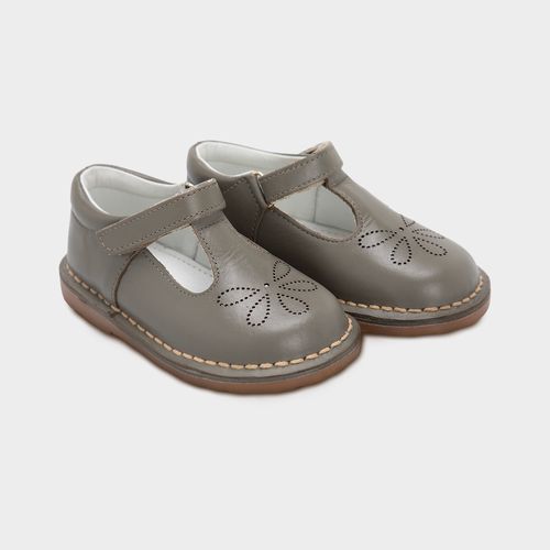 Sapato Boneca Infantil Feminino Couro Detalhe Flor - OLIVA