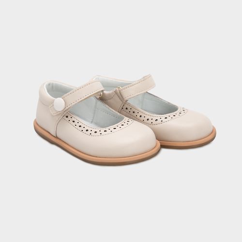 Sapato Boneca Toddler Feminino Couro Poás - OFF WHITE