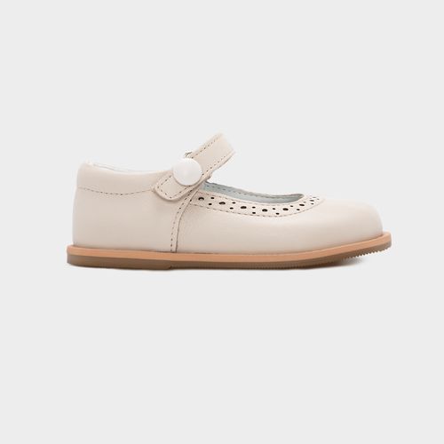 Sapato Boneca Toddler Feminino Couro Poás - OFF WHITE