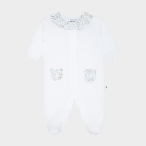 Macacão de Bebê Feminino Longo Egípcio Gold Fio 50 Floresta - AZUL