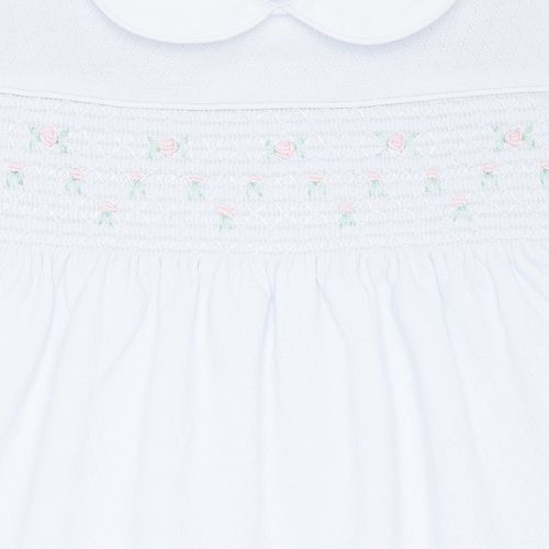 Macacão Vestido de Bebê Feminino Algodão - BRANCO