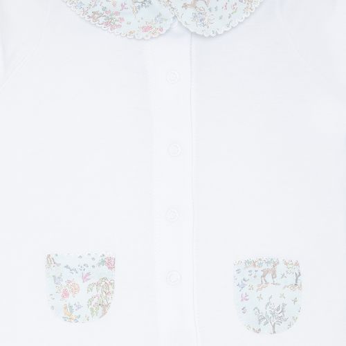 Macacão de Bebê Feminino Longo Egípcio Gold Fio 50 Floresta - AZUL