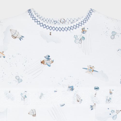 Macacão Curto de Bebê Masculino Egípcio Gold Fio 50 Lunare - AZUL