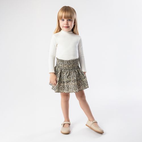 Saia de Bebê Feminina Fio 60 Estampa Mil Flores - VERDE
