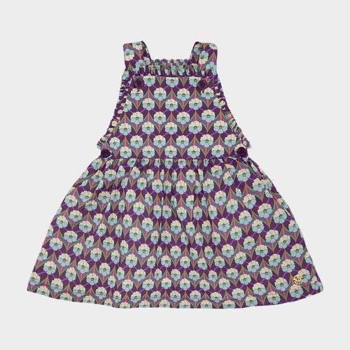 Salopete de Bebê Feminina Algodão Egípcio Liberty Fabrics - ROXO