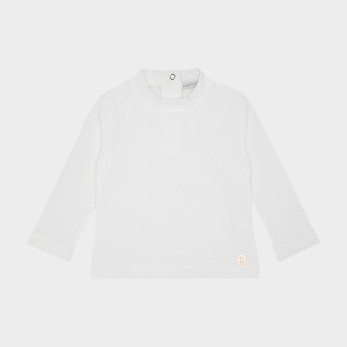 Blusa de Bebê Feminina Canelada Manga Longa - OFF WHITE