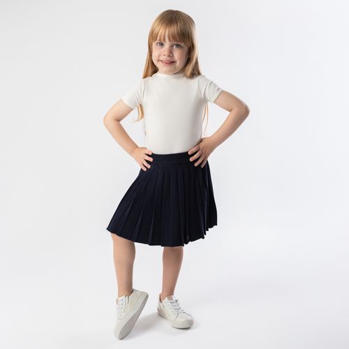 Blusa de Bebê Feminina Canelada Manga Curta Picueta - OFF WHITE