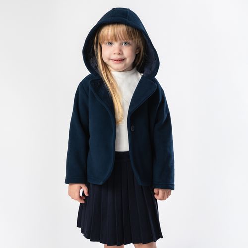 Casaco de Bebê Feminino com Capuz - AZUL MARINHO
